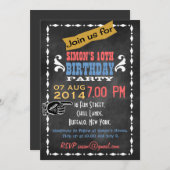 レトロな黒板の子供の誕生日パーティー 招待状 (正面/裏面)