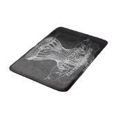 レトロな黒板スクリプトのビクトリアンランジェリーコルセット バスマット (アングル)