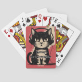 レトロな黒猫、世界征服を企む、面白い トランプ (裏面)