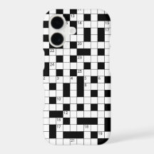 レトロな黒白のクロスワードパズル柄