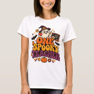 レトロな1人目のスプーキー先生 グルービー ハロウィンTシャツ Tシャツ