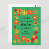 レトロな10月のアン・オブ・グリーン・ゲイブルズ 秋の花 ポストカード (正面/裏面)