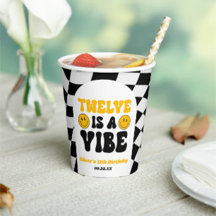 レトロな12歳の誕生日パーティー Twelve Is A Vibe 紙コップ