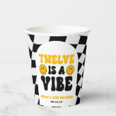 レトロな12歳の誕生日パーティー Twelve Is A Vibe 紙コップ (正面)