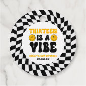 レトロな13歳の誕生日パーティー Thirteen Is A Vibe フェイバータグ (裏面)