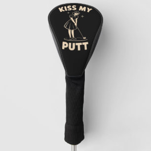 レトロな1940年代のゴルフ・ゴルファー愛好家のためのデザイン「Kiss My Putt」 ゴルフヘッドカバー
