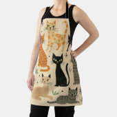 レトロな1950年代風の猫柄 エプロン (インサイチュ)