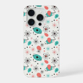 レトロな1950sアトミックスターバースト&軌道を描く原子(L) iPhoneケース (裏面)