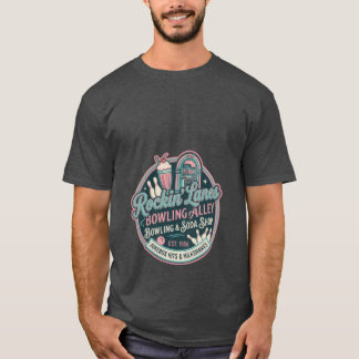 レトロな1950s パステルバッジ ボウリング ビンテージ グラフィック tシャツ