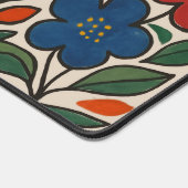 レトロな1960年代スタイルの花柄 デスクマット (コーナー)