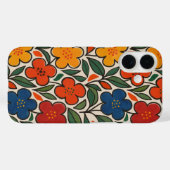 レトロな1960年代スタイルの花柄 Case-Mate iPhoneケース (裏面 (横))