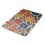 レトロな1960年代風の花柄 バスマット (アングル)