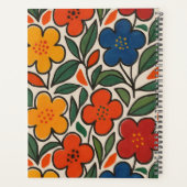 レトロな1960年代風の花柄 プランナー手帳 (裏面)