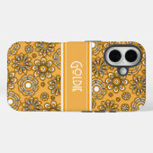 レトロな1970年代のマスタードイエローの花 Case-Mate iPhoneケース (裏面 (横))