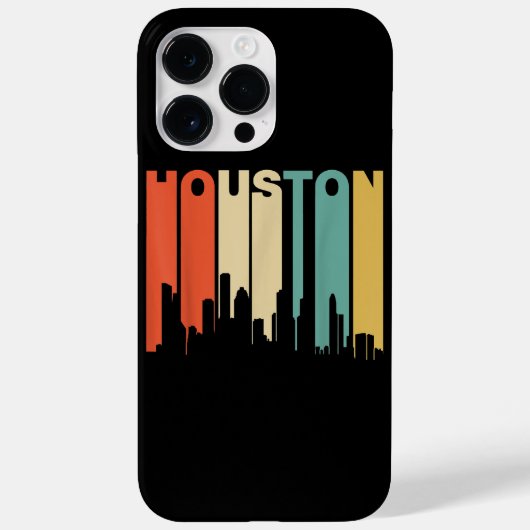 レトロな1970年代スタイル ヒューストン テキサス スカイライン Case-Mate iPhoneケース (裏面)