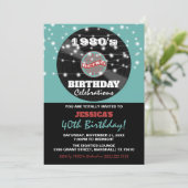 レトロな1980年代の誕生日パーティー 招待状 (スタンド正面)