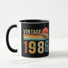 レトロな1986年の誕生日カセットテープ 懐かしい誕生日プレゼント マグカップ