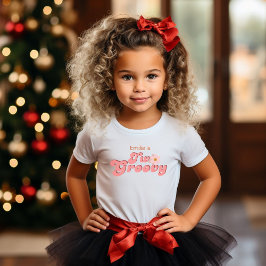 レトロな2つのグルービーなダイシーフラワーバースデーパーティー ベビーTシャツ