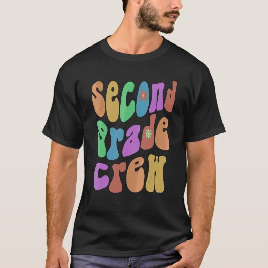 レトロな2年生の仲間 こんにちは2年生 ピンク Tシャツ (正面)