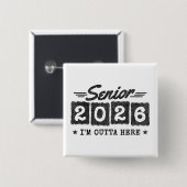レトロな2026年卒業生クォート ヴィンテージタイプ 缶バッジ (正面&裏面)