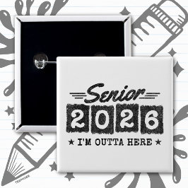 レトロな2026年卒業生クォート ヴィンテージタイプ 缶バッジ