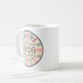 レトロな2026年新年ウェルカムマグ コーヒーマグカップ (正面左)