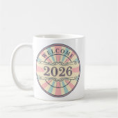 レトロな2026年新年ウェルカムマグ コーヒーマグカップ (左)