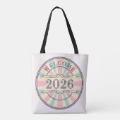 レトロな2026年新年トートバッグ トートバッグ (裏面)