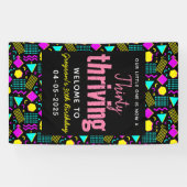 レトロな30歳の誕生日パーティー 横断幕 (横)