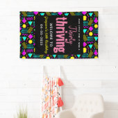 レトロな30歳の誕生日パーティー「Thirty & Thriving」 横断幕 (インサイチュ)