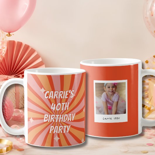 レトロな40歳の誕生日写真 コーヒーマグカップ
