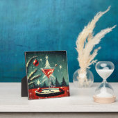 レトロな50年代の雪の吹雪クリスマスツリーマティーニ フォトプラーク (インサイチュ)