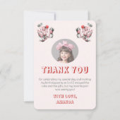 レトロな50年代子供の写真誕生日 サンキューカード (正面)