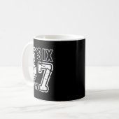 レトロな6と7の数字 面白いユーモア 6 7 メメンズ コーヒーマグカップ (正面左)