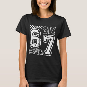 レトロな6と7の数字 面白いユーモア 6 7 メメンズ Tシャツ