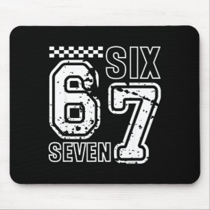レトロな6と7の数字 面白いユーモア 6 7 メンズ マウスパッド