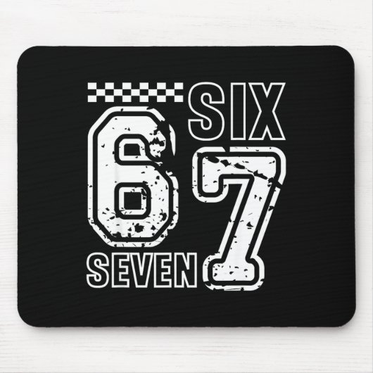 レトロな6と7の数字 面白いユーモア 6 7 メンズ マウスパッド (正面)