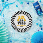 レトロな6歳の誕生日パーティー、Six Is A Vibe ペーパープレート (パーティー)