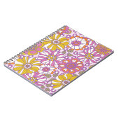 レトロな60年代の花柄。ヴィンテージイラストパターン。 ノートブック (左側)