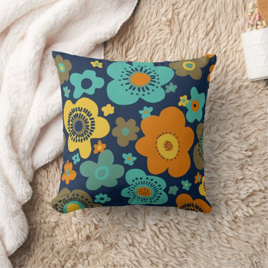 レトロな60年代の70年代の模様枕 クッション (ブランケット)