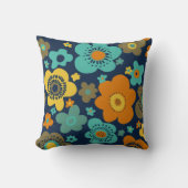 レトロな60年代の70年代の模様枕 クッション (正面)