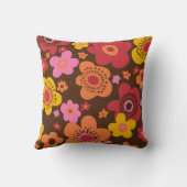 レトロな60年代の70年代の模様枕 クッション (裏面)