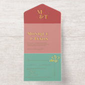 レトロな70年代のウェディング | オールインワンの招待状 オールインワン招待状 (内側)