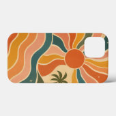 レトロな70年代の夕日と波とヤシの木の美学 Case-Mate iPhoneケース (裏面 (横))