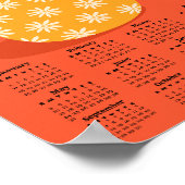 レトロな70年代の花の花瓶2026カレンダー ポスター (角)