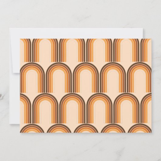 レトロな70年代の虹色ボヘミアンフォトアーチ　ベージュ70年代スタイル セーブザデート (裏面)