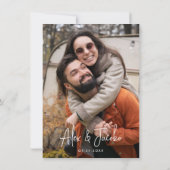 レトロな70年代スタイルのピンクと赤の結婚式招待状 招待状 (裏面)