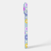 レトロな70年代風の花柄 パステルカラー iPhoneケース (左側面)