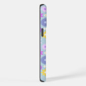 レトロな70年代風の花柄 パステルカラー iPhoneケース (右側面)