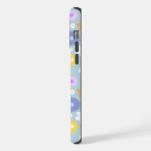 レトロな70年代風の花柄 パステルカラー iPhoneケース (左側面)